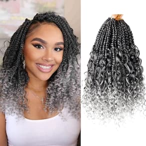 Tranças de crochê Julen Boho Boho Box 30 cm Goddess Braids Ombre Grey