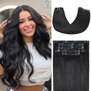 Clip in Hair Extensions Honsoo Natural Black 70g 7 unidades 45 cm