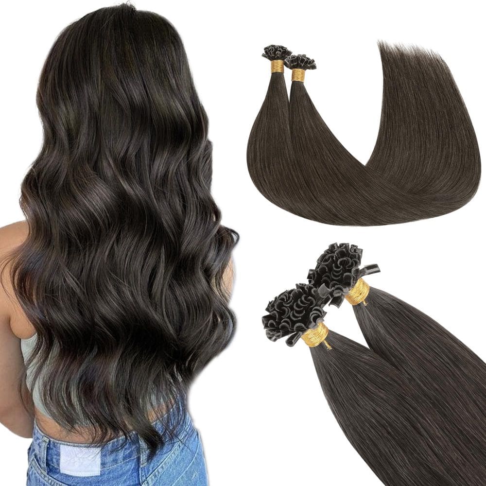 Extensões de cabelo GOO GOO U Tip 16 polegadas 50g 50g 50s Mocha Brown