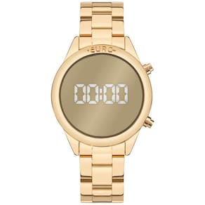 Relógio Euro Feminino Ref: Euds8054ak/4d Led Espelhado Dourado