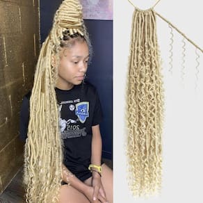 Cabelo de crochê Boho Faux Locs 30 cm Goddess Locs, 8 pacotes #613