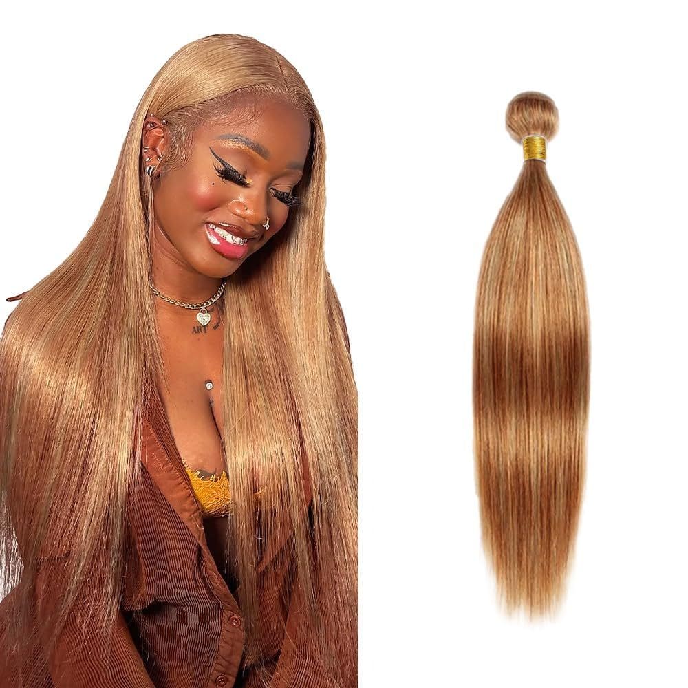 Pacotes de cabelo HuxoWax P27/30 Color #27 Straight 22 em 8A