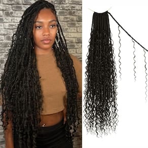 Crochet Hair Boho Faux Locs 30 cm Goddess Locs, 8 pacotes para mulheres