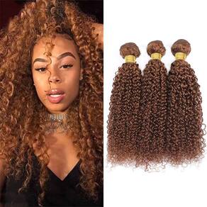 Pacotes de cabelo MAMART Light Brown Kinky Curly 30 Color 30