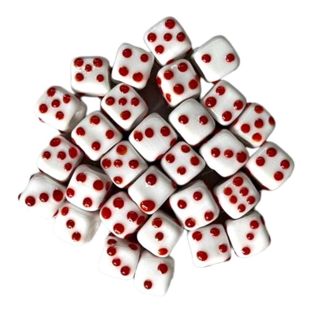 Kit 10 Firmas Búzios 22mm Branco e Vermelho + Presente