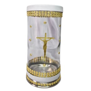 Porta Vela 7 Dias 18 cm Jesus Cristo Cruz + Presente