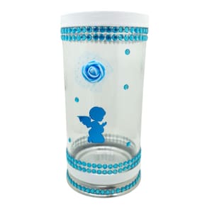 Porta Vela 7 Dias 18 cm Anjo da Guarda Azul + Presente