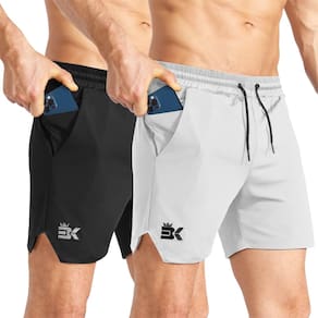 Shorts BROKIG Inzip Lightweight Gym Workout 13 cm preto+cinza