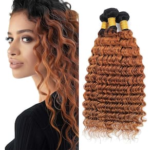 Pacotes de cabelo Biliisyff 1B/30 Ombre Deep Wave 30cm-40cm