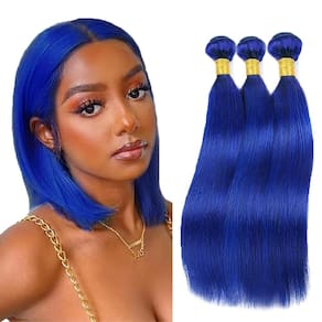 Extensões de cabelo GveoxVO Blue Straight 8A Brazilian 300g