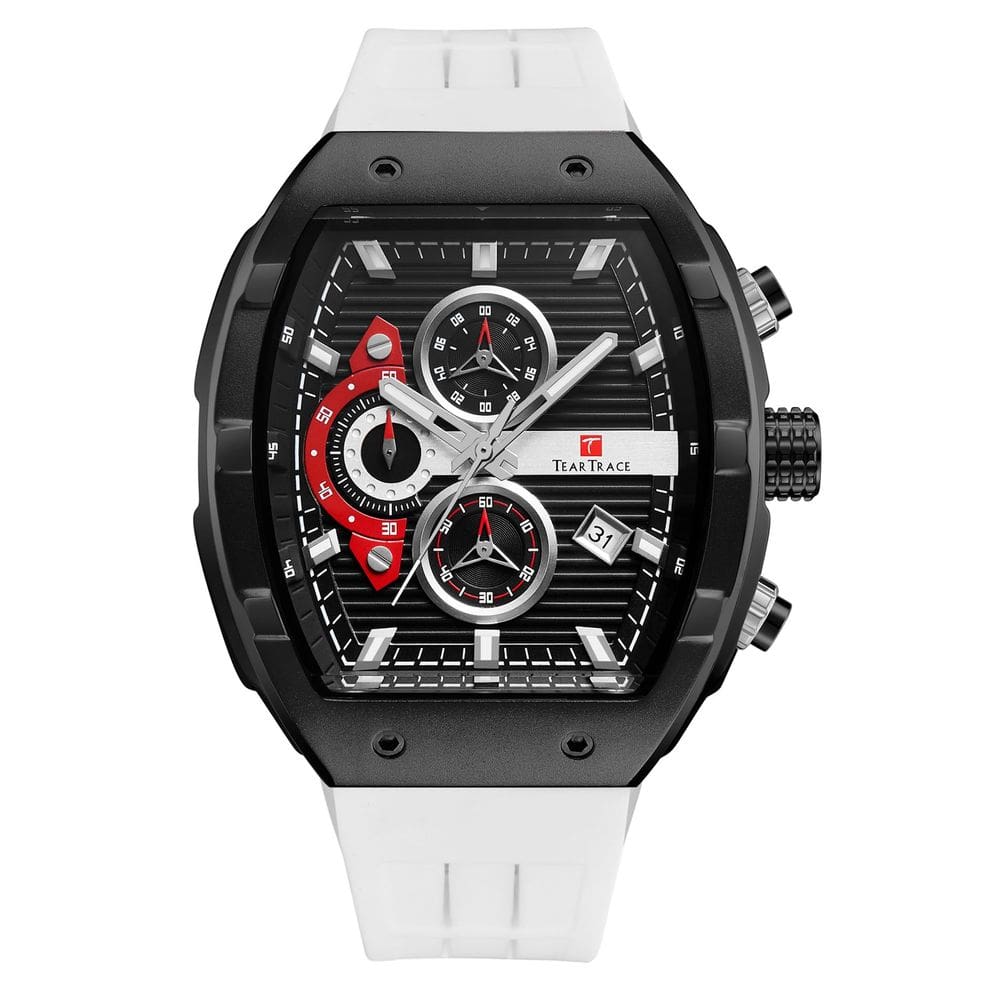 Relógio TEARTRACE Tonneau Chronograph à prova d`água para homens