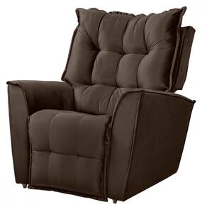 Poltrona Do Papai Reclinavel King Tecido Veludo Chocolate