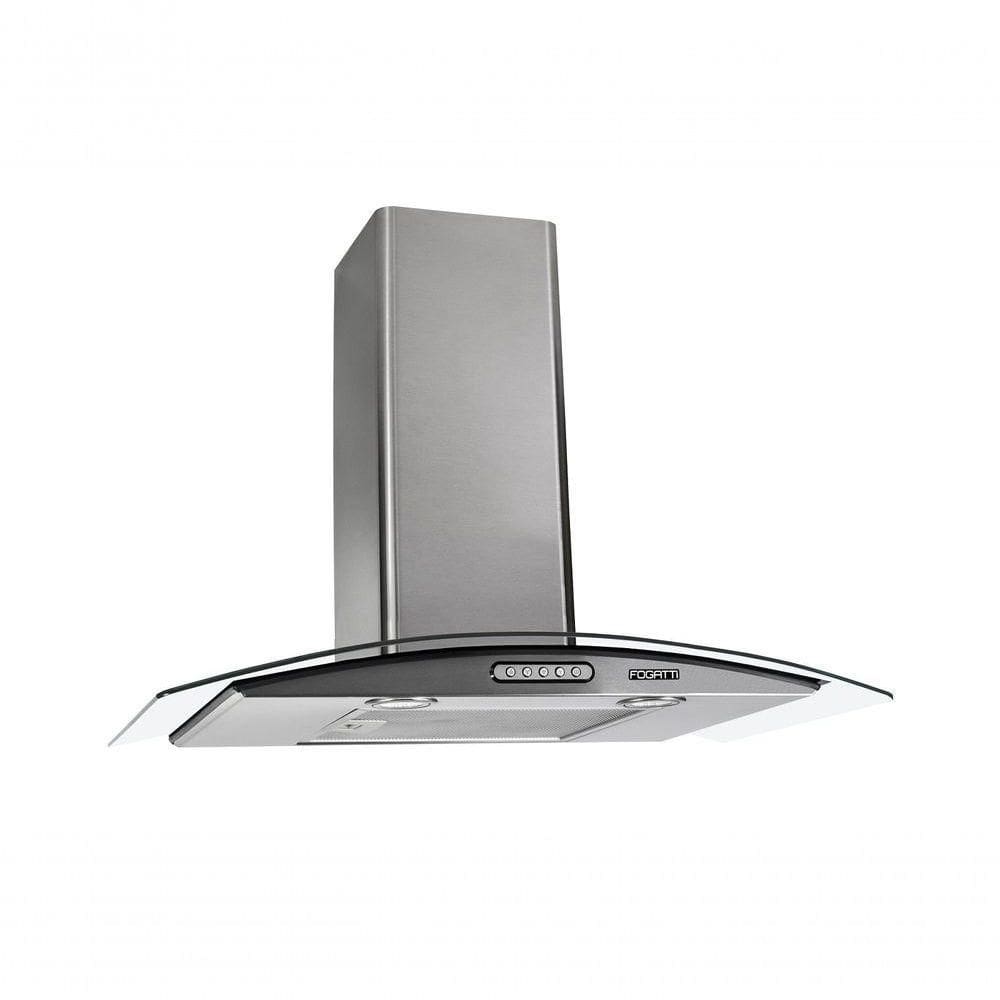 Coifa De Parede Vidro Curvo Slim Inox 4 E 5 Bocas 70cm Fogatti 220V