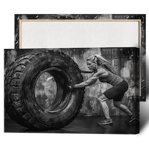Pôster de arte de parede Motivação de treino para mulheres em preto e branco