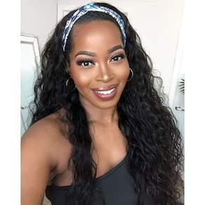 Peruca de cabeça Emistar Curly Water Wave 50cm para mulheres negras