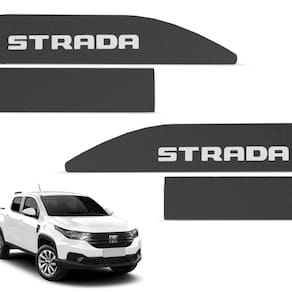 Jogo De Friso Lateral Strada 2021 A 2024 4 Portas Preto Texturizado