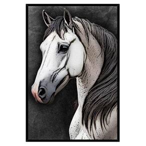 Quadro Decorativo Cavalo Sala Moldura Preta Cx Alta 40x60