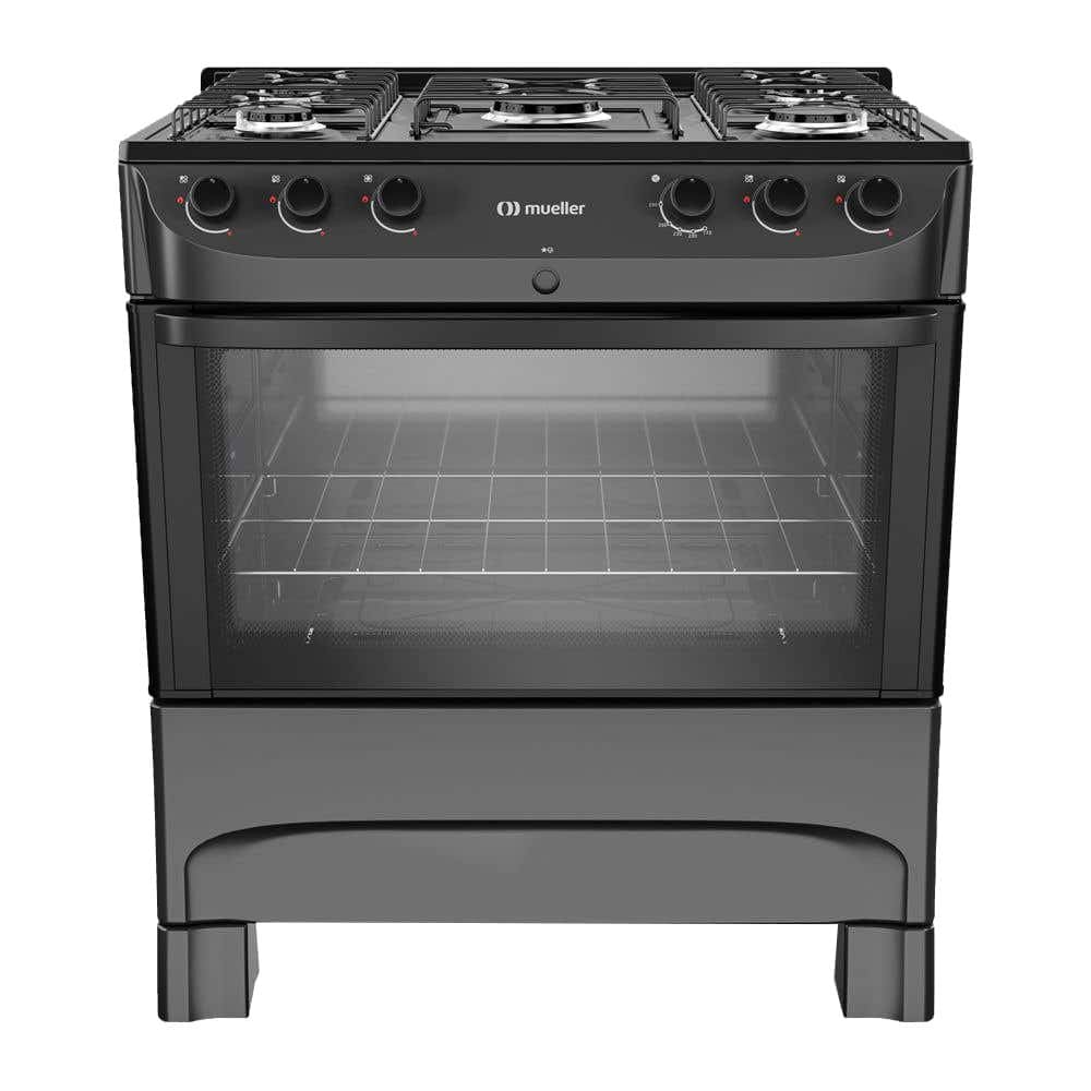 Fogão a Gás Mueller MFI5BC 5 Bocas Preto Fosco Mesa Esmaltado - Bivolt