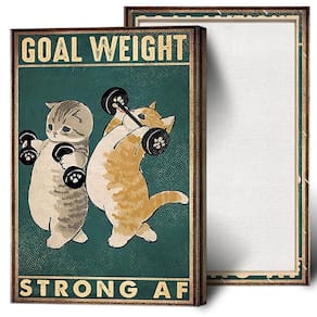Pôster de arte de parede Funny Cat Target Weight Workout Gym 40x60cm