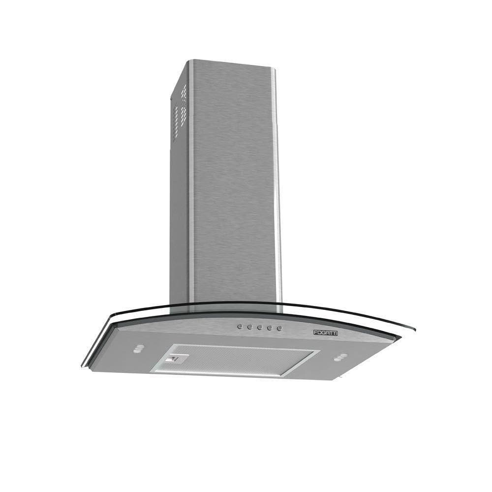 Coifa De Parede Vidro Curvo Clean Kromanox 4 E 5 Bocas 60cm Fogatti 110V