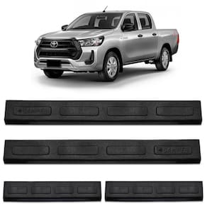 Jogo De Soleira Porta Hilux Cd 2016 A 2025 Injetada Preta