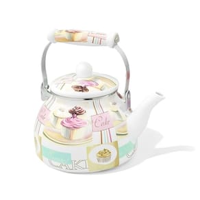 Chaleira Esmaltada Vintage 2,5 Litros Para Todos Os Tipos De Fogão Elétrico Indução Charm Cake