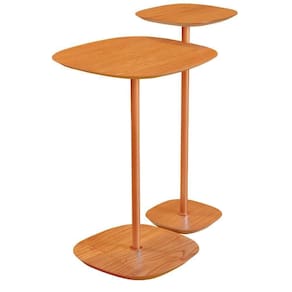 Conjunto 2 Mesa Lateral Florença Castanho Em Metal Cobre