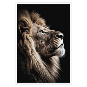 Quadro Decorativo Leão Da Fé Moldura Branca Cx Alta 40x60