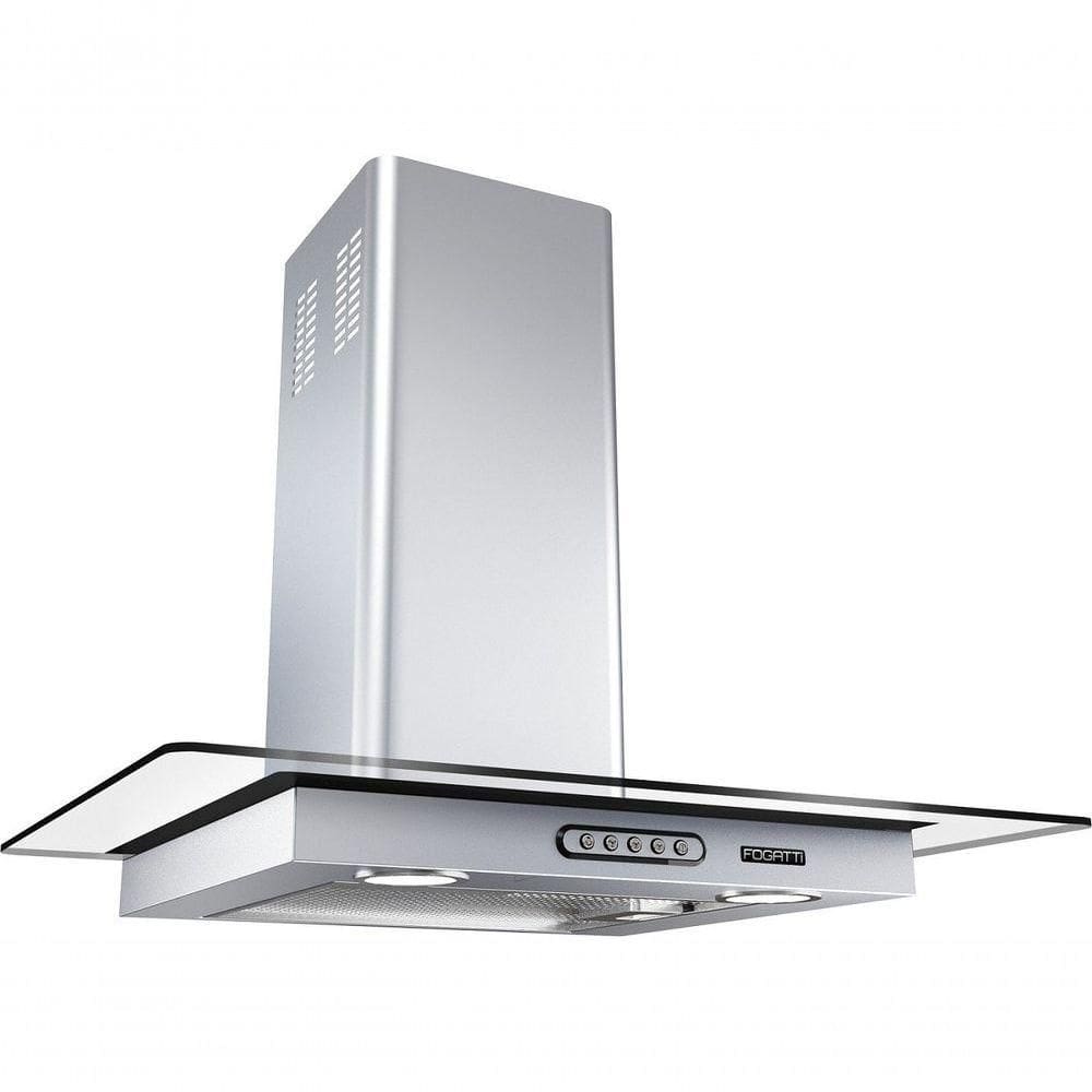 Coifa De Parede Vidro Reto Slim Inox 4 E 5 Bocas 70cm Fogatti 110V