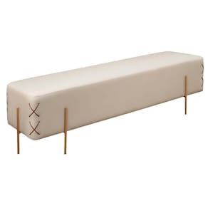 Recamier Banco Eros Luxo Bronze Castellar Móbile Corino Off White Corino Off White