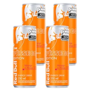 Energético Red Bull Morango e Pêssego 250ml 4 Unidades