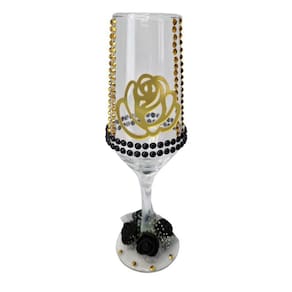 Taça Dama Da Noite Rosa Champanhe Vidro + Presente