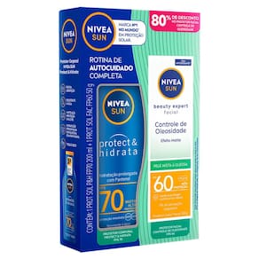 Kit Nivea Sun Protetor Solar Protect & Hidrata FPS 70 200ml e Ganhe 80% de Desconto no Protetor Beauty Expert FPS 60 50g