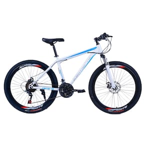 Bicicleta Aro 26 Bike 21V Freio a Disco Aço Carbono Summit Branco Azul WCT FITNESS