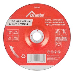Disco De Desbaste Metal E Inox 7`` X 1/4`` X 7/8`` Onsite