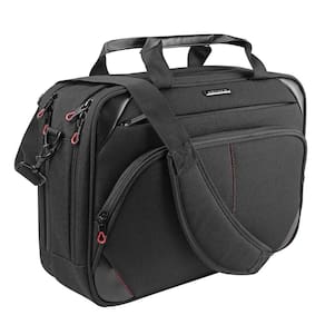 Bolsa para laptop KROSER repelente de água de 15,6 polegadas para negócios preta/vermelha