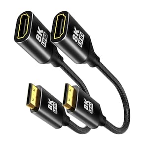 Adaptador KOMGILK 8K Mini HDMI para HDMI, pacote com 2 unidades de 48 Gbps 8K @60Hz