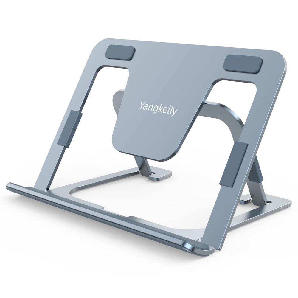 Suporte para tablet Yangkelly dobrável e ajustável em alumínio cinza