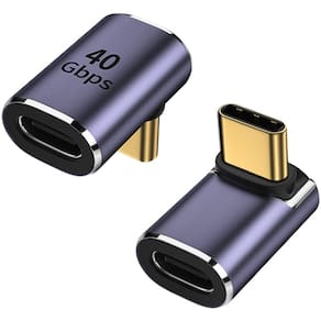 Adaptador AuviPal 90 graus de ângulo reto USB C macho para fêmea