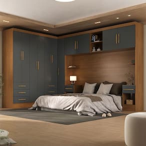 Guarda-Roupa Modulado Soberano 11 Portas 8 Gavetas Cinamomo/Cinza - Panorama Móveis