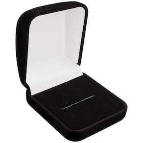 Estojo de Veludo Pra anel Presente Porta Joias com Corte H - Preto