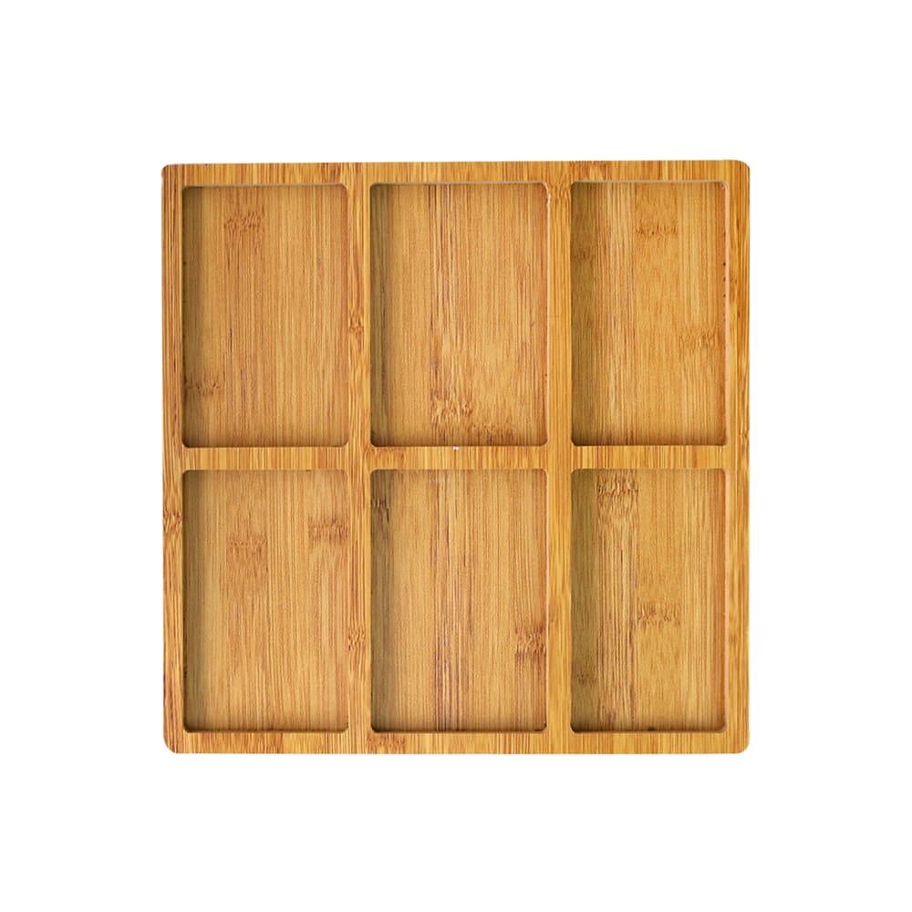 Petisqueira De Madeira Quadrada Com 6 Divisórias 30X30cm