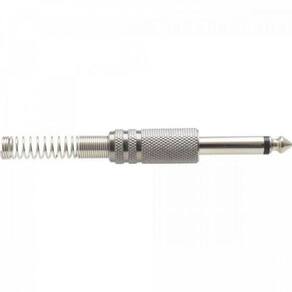 Plug P10 Mono Metal Niquelado Com Mola Storm - Pct - 50