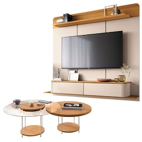 Home Suspenso Galax Cinamomo Off White e Kit Mesa Sky Cinamomo- HB Móveis