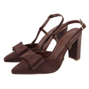 Scarpin Feminino Casual Bico Fino Camurça Confortável