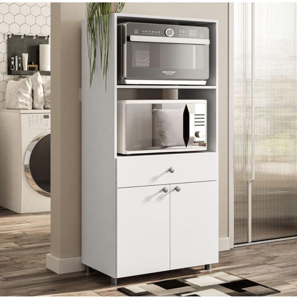 Armário de Cozinha para Forno/Micro-ondas com 2 Portas e 1 Gaveta Multimóveis CR20347