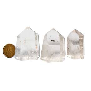 03 Und Ponta cristal Extra Lapidado Pequeno Média 3cm