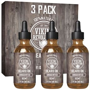 Óleo de barba Viking Revolution sem perfume com óleo de argan e jojoba 90mL