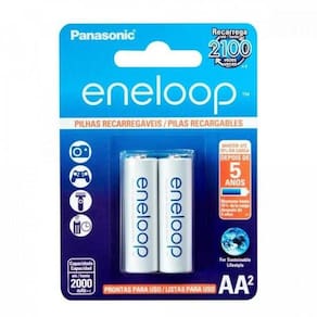 2 Pilhas Aa Recarregáveis 2100x Panasonic Eneloop 2000mah