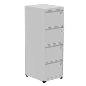 Armário de Arquivo de Aço Pandin 4 Gavetas gavetas Cinza/Branco
